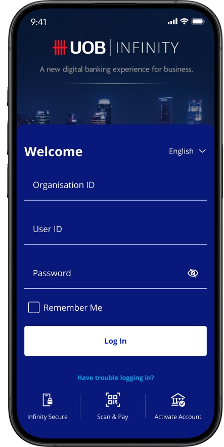 UOB mobile screen