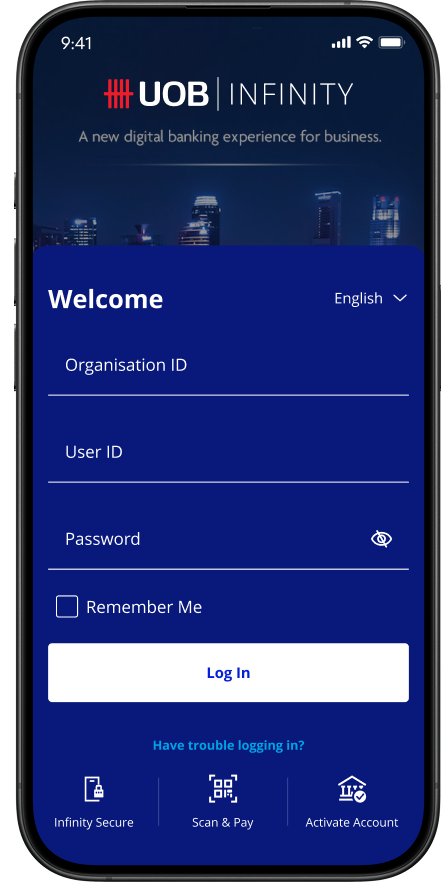 UOB mobile screen